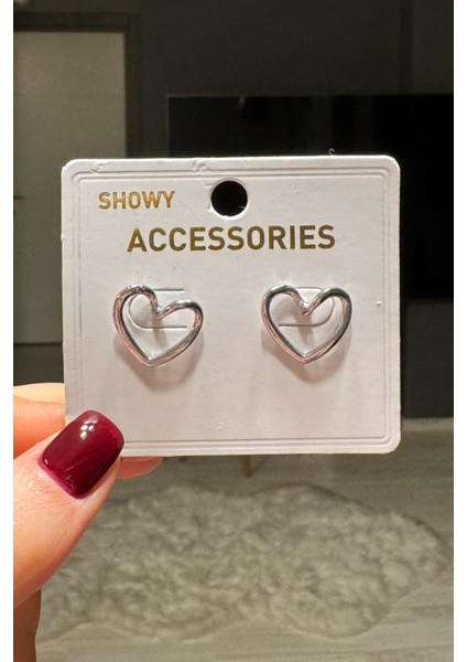 Kadın Minimal Kalp Küpe