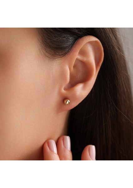 14 Ayar Altın Top Tek Küpe fiyatları