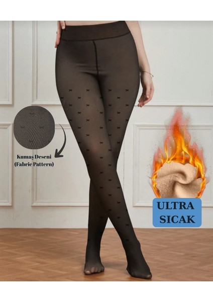 Intive Içi Peluş Ağır Gramajlı Ultra Kaliteli Termal Kurdele Desenli Külotlu ÇORAP-WINTER2025 fiyatları