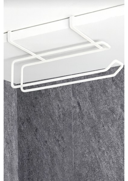 Beyaz Çok Amaçlı Dolap Kapağı ve Raf Altı Kağıt Havlu Askısı | Metal modelleri