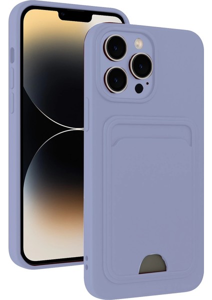 Iphone 13 Pro Max Kılıf Kelvin Kartvizitli Silikon - Lila