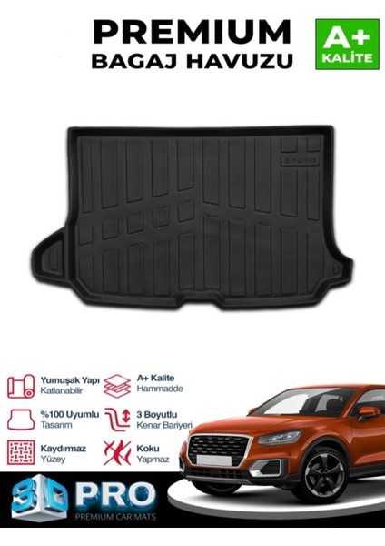 Roal Tunıng Audi Q2 Bagaj Havuzu 2020 ve Üzeri Uyumludur.3d