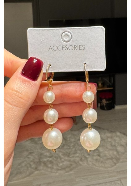 Kadın Incili Sallantılı Küpe