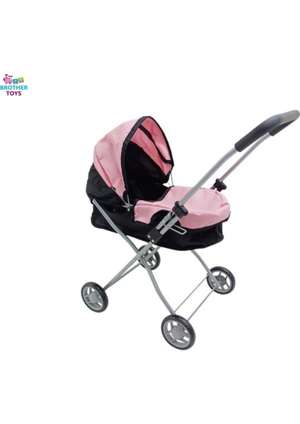 Yataklı ve Tenteli Kaliteli Metal Katlanabilir Oyuncak Puset Bebek Arabası