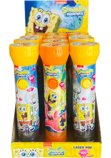Süngerbob Lazer Pops Işıklı Şeker 12LI Paket