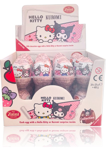 Hello Kitty Kuromi Çikolatalı Sürpriz Yumurta 24 Adet