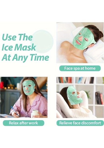 Terapi Jel Yüz Maskesi Soğuk Ve Sıcak Boncuklu Ayarlanabilir Maske (yeşil)