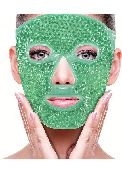 Terapi Jel Yüz Maskesi Soğuk Ve Sıcak Boncuklu Ayarlanabilir Maske (yeşil)