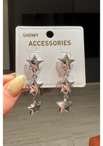 Kadın Gold Sallantılı Yıldız Küpe