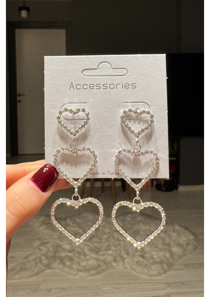 Kadın Zirkon Taşlı Sallantılı Küpe