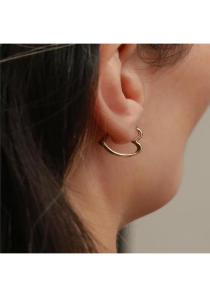 14 Ayar Altın Orta Boy Kalpli Tekli Küpe fiyatları