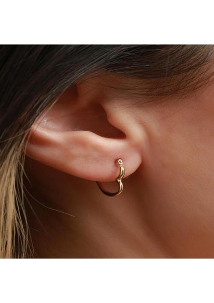 14 Ayar Altın Orta Boy Kalpli Tekli Küpe fırsatları