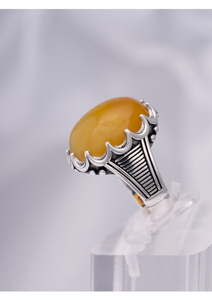 Bal Rengi Akik Taşlı 925 Ayar Gümüş Erkek Yüzük – Sıra Dışı ve Gösterişli Tasarım fırsatları