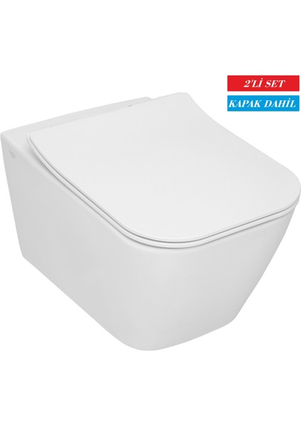 Rita Kanalsız Asma Klozet (RT26) + Zenith Slim Yavaş Kapanan Kapak 2'li Set