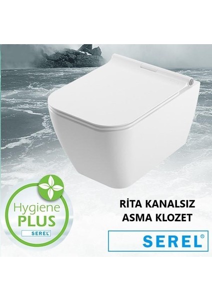 Rita Kanalsız Asma Klozet (RT26) + Zenith Slim Yavaş Kapanan Kapak 2'li Set modelleri