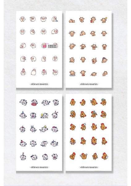 6'lı Sticker Seti / Bullet Journal / Scrapbook / Ajanda Etiket Seti / Sticker Book fiyatları