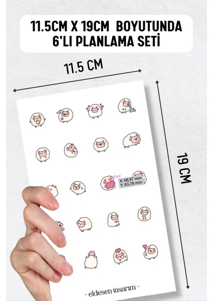 6'lı Sticker Seti / Bullet Journal / Scrapbook / Ajanda Etiket Seti / Sticker Book modelleri