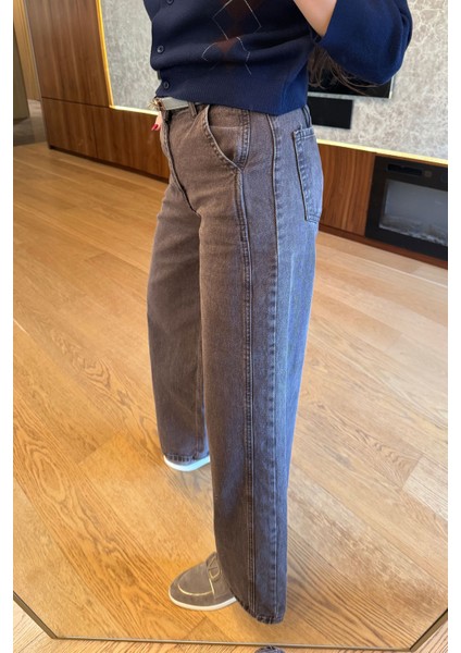 Dikiş Detay Tasarım Balon Jean- Kahverengi fiyatları