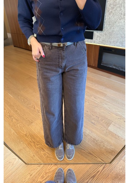 Dikiş Detay Tasarım Balon Jean- Kahverengi modelleri