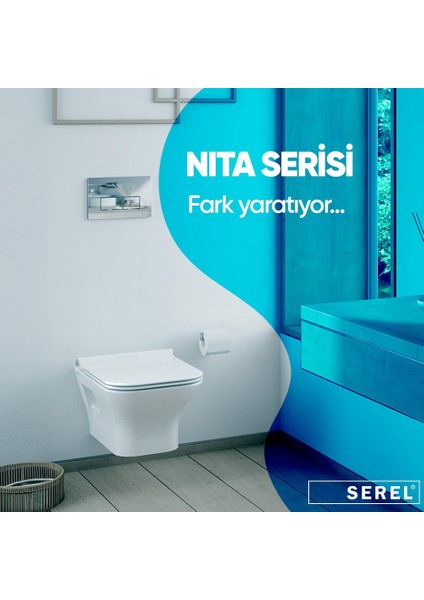 Nita Köşeli Asma Klozet (NT10) + Zenith Slim Yavaş Kapanan Kapak 2'li Set modelleri