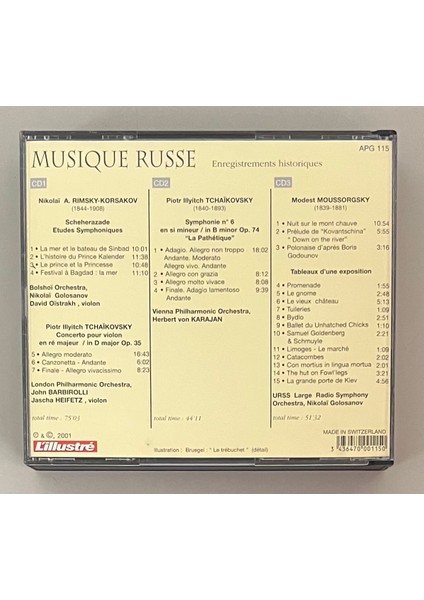 Musique Russe Moussorgsky Tchaikovsky Rimsky Korsakov 3 CD Set (Orijinal Dönem Baskı Cd) fiyatları