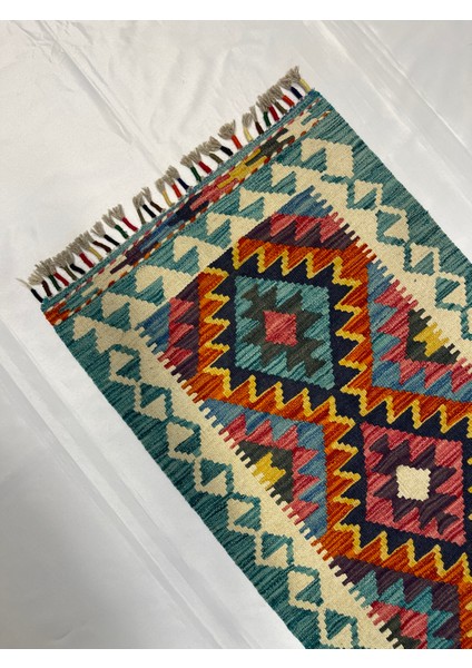 El Dokuma Afgan Yün Kilim Kök Boya