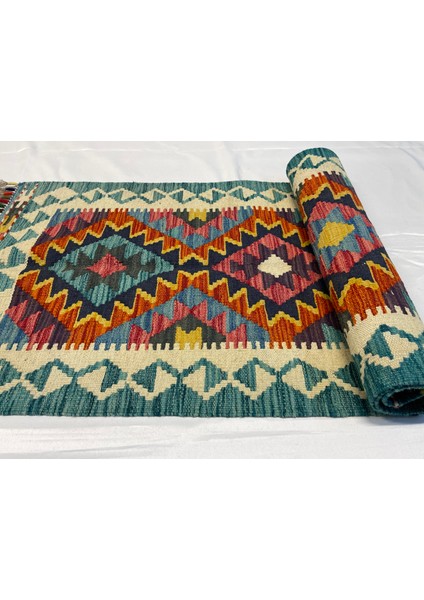 El Dokuma Afgan Yün Kilim Kök Boya