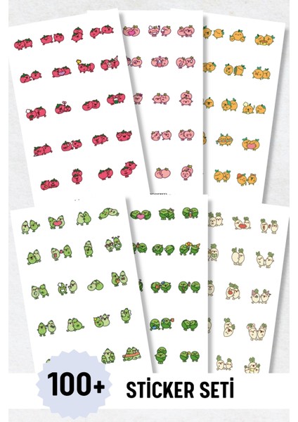 6'lı Sticker Seti / Bullet Journal / Scrapbook / Ajanda Etiket Seti / Sticker Book modelleri