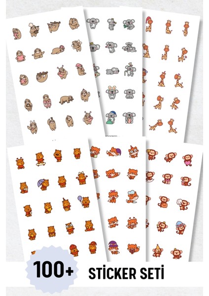 6'lı Sticker Seti / Bullet Journal / Scrapbook / Ajanda Etiket Seti / Sticker Book