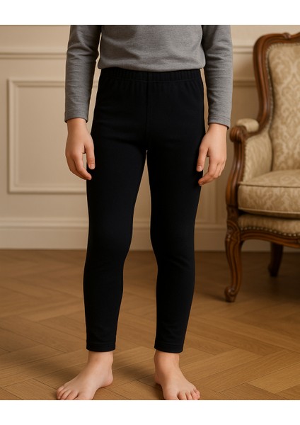 Çocuk Unisex Siyah Termal Tayt