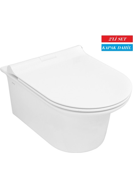 Purity Asma Klozet (PR10) + Blaze Slim Yavaş Kapanan Kapak 2'li Set