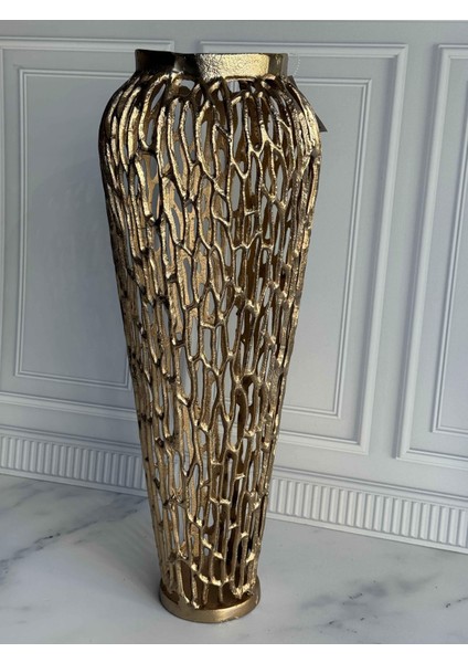Antik Eskitme Gold Delikli Vazo-72 cm fiyatları