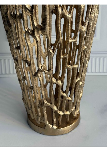 Antik Eskitme Gold Delikli Vazo-72 cm fırsatları