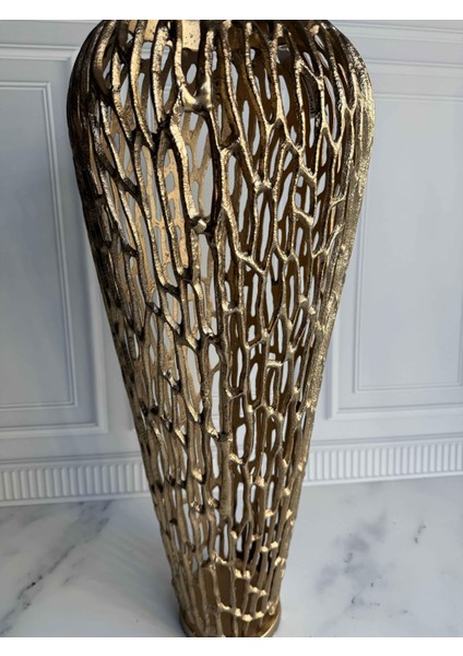 Antik Eskitme Gold Delikli Vazo-72 cm indirimleri
