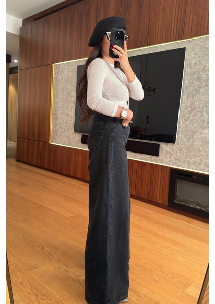 Ekstra Geniş Paça Jean- Siyah modelleri