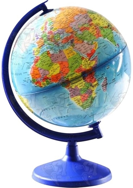 Dünya Küresi Mavi 10 cm Siyasi 1 Paket Masaüstü Coğrafya Dünya Küresi Sınıf Eğitim Kalemtraşlı Dekor