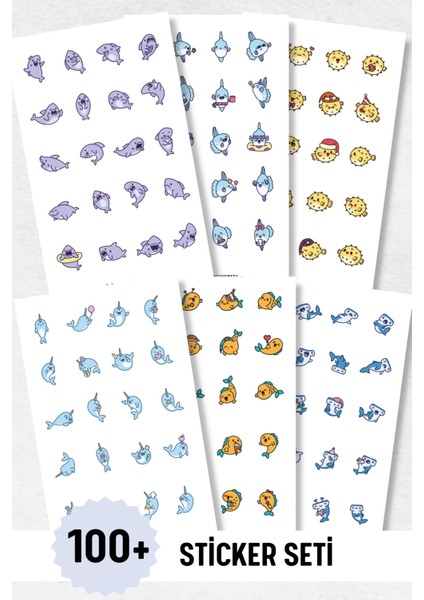 6'lı Sticker Seti / Bullet Journal / Scrapbook / Ajanda Etiket Seti / Sticker Book