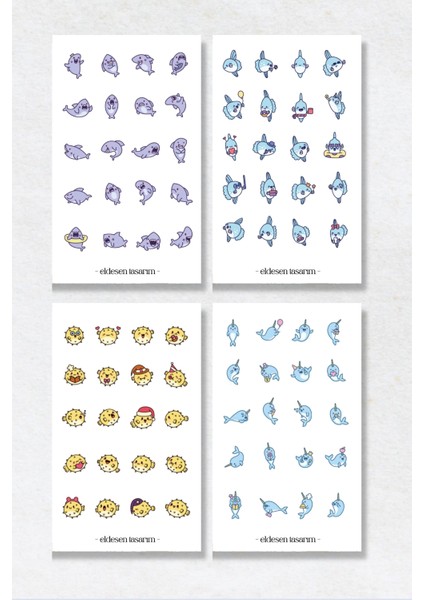 6'lı Sticker Seti / Bullet Journal / Scrapbook / Ajanda Etiket Seti / Sticker Book fiyatları