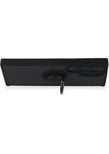 Samsung Galaxy S24 Ultra Kılıf Montreal Yüzüklü Silikon Kapak - Siyah indirimleri