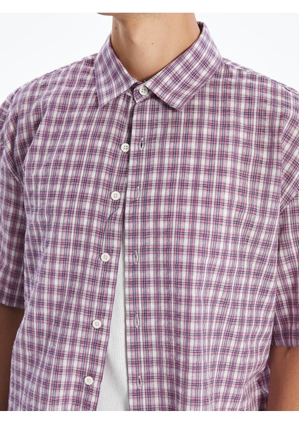 Yeni Sezon Rahat Kalıp Kısa Kollu Ekose Erkek Gömlek modelleri