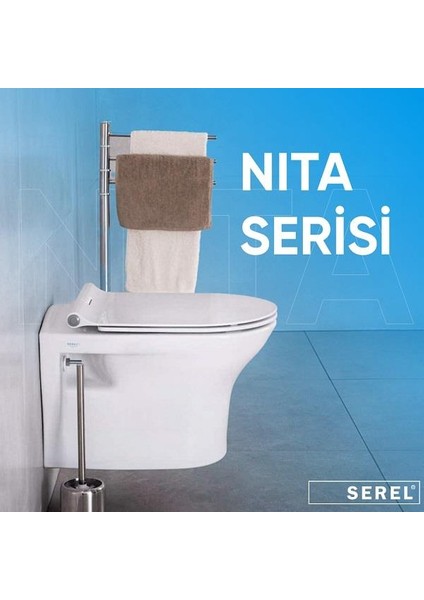 Nita Yuvarlak Kanalsız Asma Klozet (NT36) + Blaze Slim Yavaş Kapanan Kapak 2'li Set indirimleri