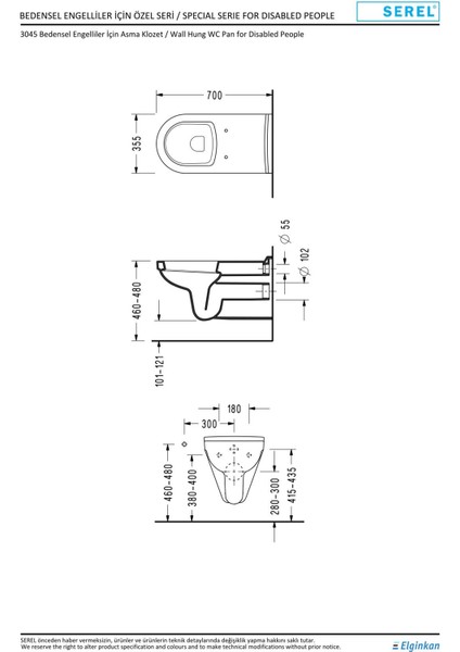Bedensel Engelli Asma Klozet (3045) + Beta Yavaş Kapanan Kapak 2'li Set indirimleri