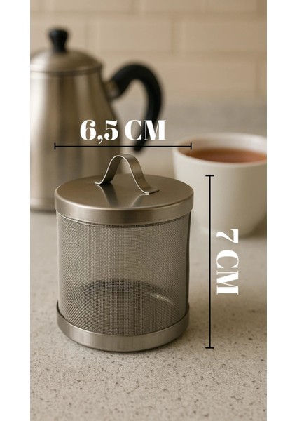 Çaydanlık Demlik Içi Süzgeç Çay Süzgeci Kafes Paslanmaz Çelik 7,5 cm 1 Adet