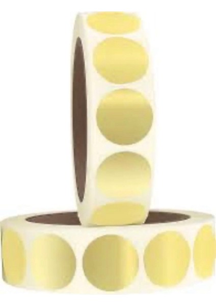 Boş Yapışkanlı Kuşe Gold Renk Etiket 50MM Çap