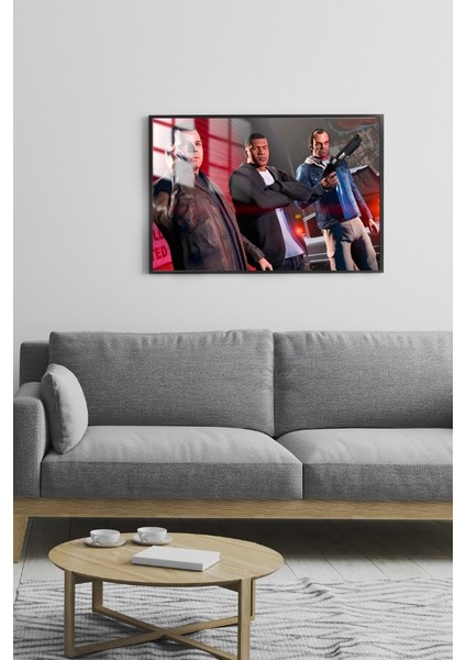 Grand Theft Auto V Çerçeveli Metal Poster Tablo