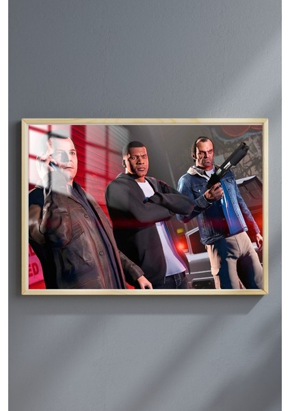 Grand Theft Auto V Çerçeveli Metal Poster Tablo fırsatları
