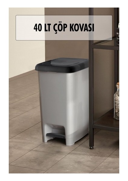 40 Litre Basmalı Çöp Kovası