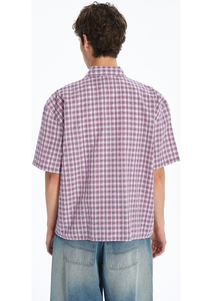 Yeni Sezon Rahat Kalıp Kısa Kollu Ekose Erkek Gömlek fırsatları