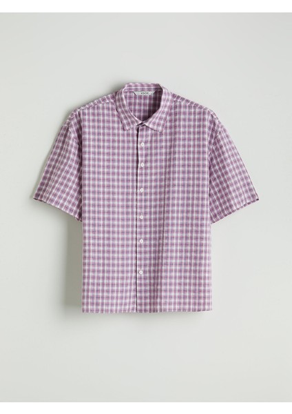 Yeni Sezon Rahat Kalıp Kısa Kollu Ekose Erkek Gömlek indirimleri