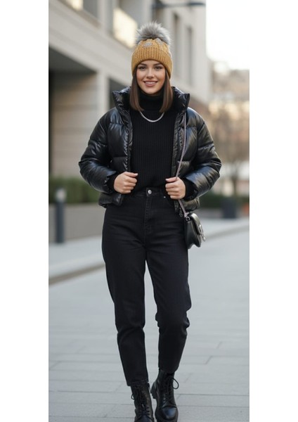 Esu Hardal Grı Desen Ponponlu Bere fiyatları